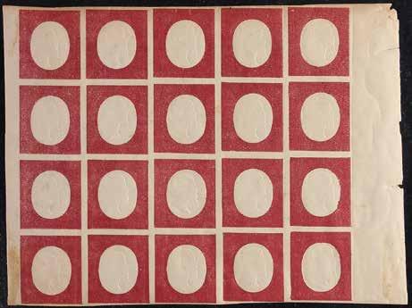 303 N 1854-40 c. rosso mattone chiaro su piccolo frammento - Cert. Sorani - Firma A.D. (Bol. n. 9A) (Sass. n. 9b) 400 304 304 K 1854-40c.