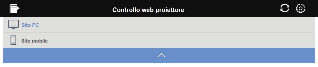 3. Controllo web 3.1 Controllo web proiettore (continua) Visualizzazione del menu principale e del menu Opzioni.