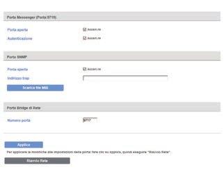 4 Impostazioni Porta Confi gura la porta di comunicazione di rete.