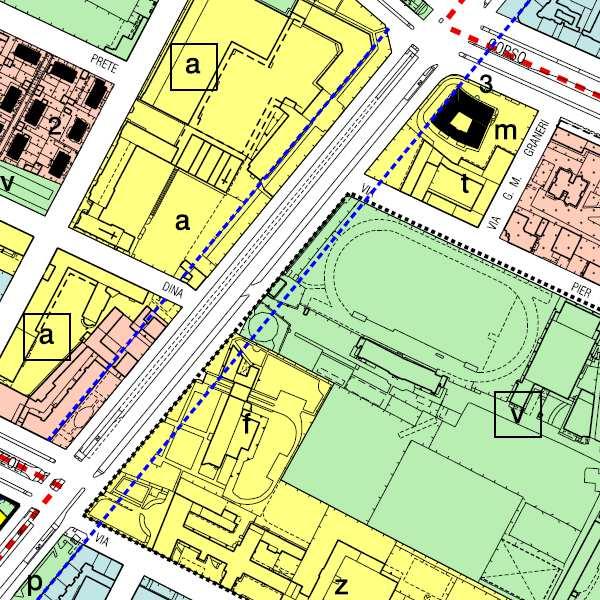 Figura 1: Estratto tavola PRG vigente Variante: Area per Servizi Privati