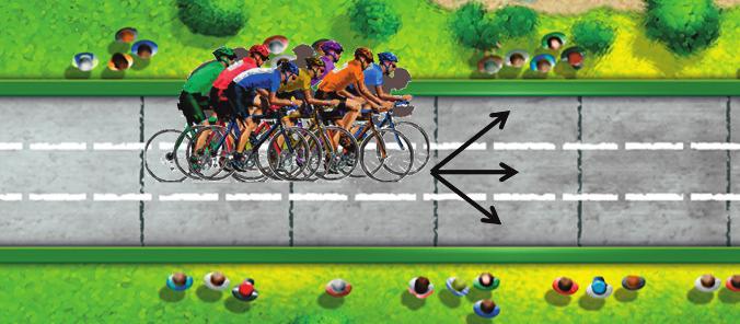 Pagina 3 Caso particolare: Un ciclista può passare attraverso caselle occupate da altri ciclisti solo se la strada è completamente occupata nella sua larghezza. Tuttavia, egli dovrà (fig.
