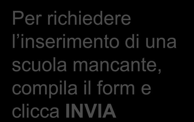 Form inserimento scuola Per richiedere l inserimento