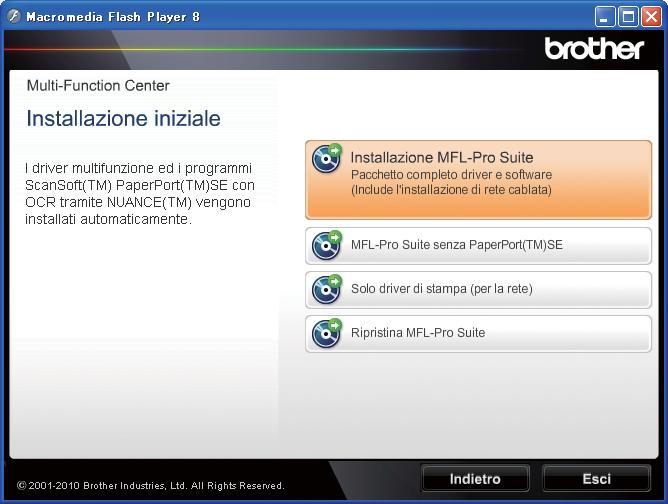 Rete lt Winows Per gli utenti he utilizzno un vo i interfi i rete lt (Winows 2000 Professionl/XP/XP Professionl x64 Eition/ Winows Vist /Winows 7) 13 Prim ell instllzione Collegre il vo i interfi i