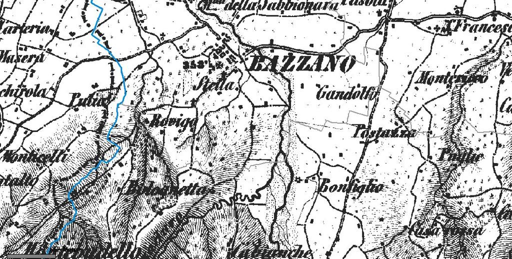 Figura 6 stralcio della cartografia storica (pre IGM) consultabile nel sito della RER Cartografia dei Suoli.