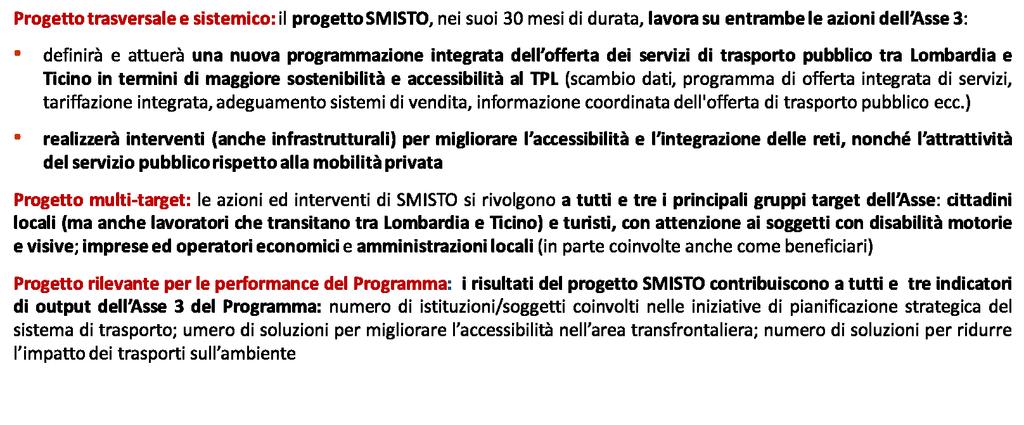 SMISTO: specificità e