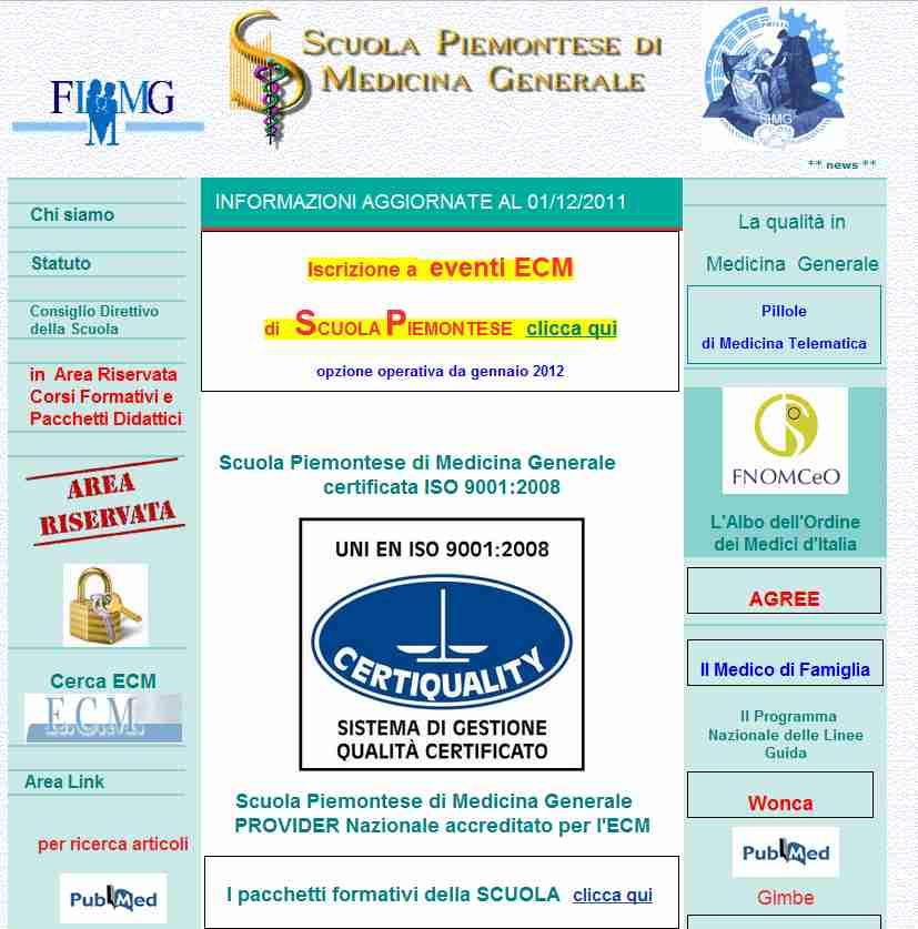 M ANUALE DI REGISTRAZIONE E ISCRIZIONE A D EVENTO Scuola Piemontese di Medicina Generale 1. Collegarsi a http://www.