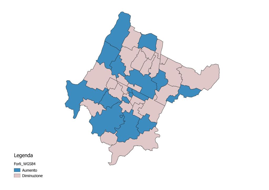 Andamento della popolazione residente nella città di Forlì Complessivamente tra 2013 e il 2016, la
