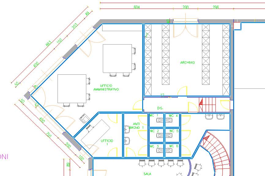 PIANO TERRENO - Uffici P2 P1 P int. P4 Isolamento acustico di facciata: Parete P1 Ambiente Dimensioni (La x Lu x Al) PIANO TERRENO - Uffici 8.93 x 7.50 x 3.00 m Parete PA.LA.D.001 Superficie 26.