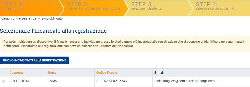 FIRMA DIGITALE PER LO STUDIO Scegliendo questa opzione sarà possibile richiedere una Smart Card CNS e/o una Business Key CNS per tutti coloro che risultino legali rappresentanti o