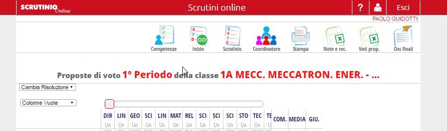 Entrare in COORDINATORE, poi in VOTI PROPOSTI e scegliere il periodo. Si aprirà il tabellone dei voti inseriti dai docenti.