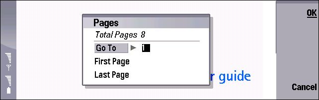 2 Per scorrere da una schermata del file PDF a quella successiva o precedente, fare clic sopra o sotto l'indicatore della barra di scorrimento.