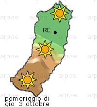 bollettino meteo per la provincia di Reggio-Emilia weather forecast for the Reggio-Emilia province Temp MAX 24 C 17 C Pioggia Rain 4mm 3mm Vento Wind 31km/h 58km/h Temp.