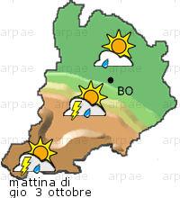 bollettino meteo per la provincia di Bologna weather forecast for the Bologna province Temp MAX 23 C 20 C Pioggia Rain 3mm 5mm Vento Wind 42km/h 37km/h Temp.