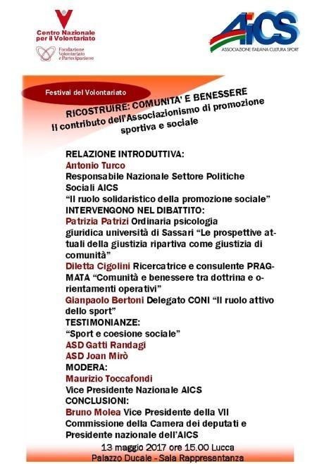 2 COMUNICAZIONI COMITATO PROVINCIALE RICOSTRUIRE: COMUNITA' E BENESSERE.