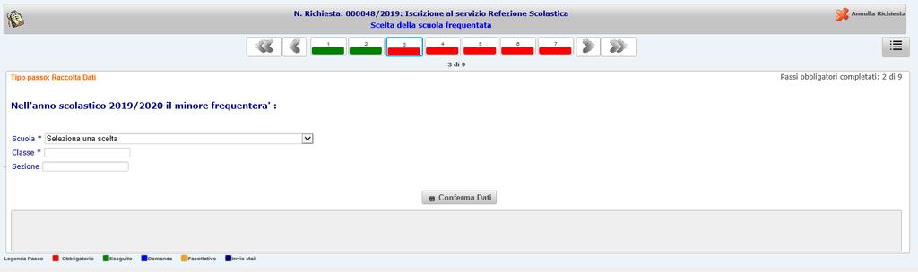 Compilare i dati relativi alla scuola frequentata dall iscrivendo