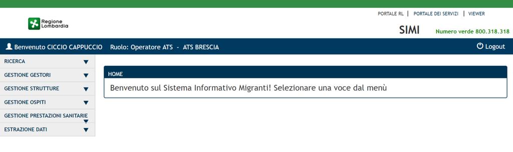 L utente applica il filtro Intervallo di riferimento; filtrando per ATS o per provincia, si sbloccano i pulsanti per selezionare l ATS o la Provincia.