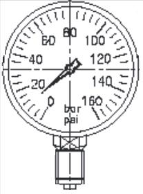 Manometri MANOMETRI A BAGNO DI GLICERINA Attacco Radiale DN 63 Attacco Posteriore DN 63 bar Scale psi Filetto Codice Codice 0-6 85 1/4" MAN63R040-6 MAN63P040-6 0-10 140 1/4" MAN63R040-10 MAN63P040-10