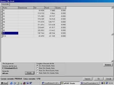 8.12 - GENERA FILE ASCII FIGURA 8.46 La funzione trasporta il contenuto numerico dell archivio dei punti quotati in un file ASCII editabile.