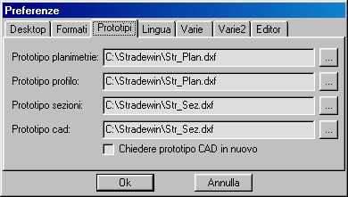 Nel caso di utilizzo di PFCAD STRADE con AutoCAD, il disegno prototipo trasmette le sue caratteristiche al disegno di PFCAD STRADE e poi ad AutoCAD.