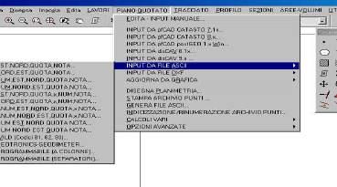 All apertura del comando PFCAD STRADE espone la videata di figura 8.6 contenente il sotto menu con i vari tracciati disponibili. FIGURA 8.