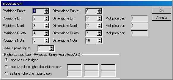 8.7.13 - PROGRAMMABILE A COLONNE E una modalità di importazione dati programmabile dall utente che la può personalizzare con alcune varianti.