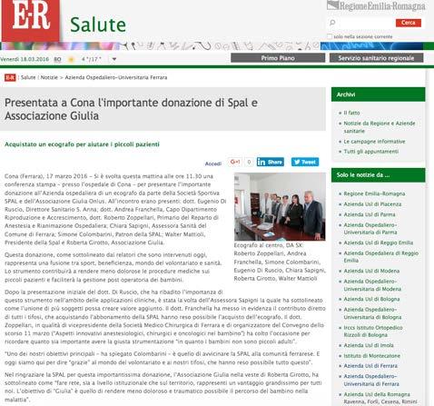 Sito web E-R Salute