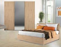 illuminazione, 188946 379, * 2, ARMADIO, colore: rovere crudo, 3 ante con specchio centrale, LxAxP: 275,6x61x245 cm,