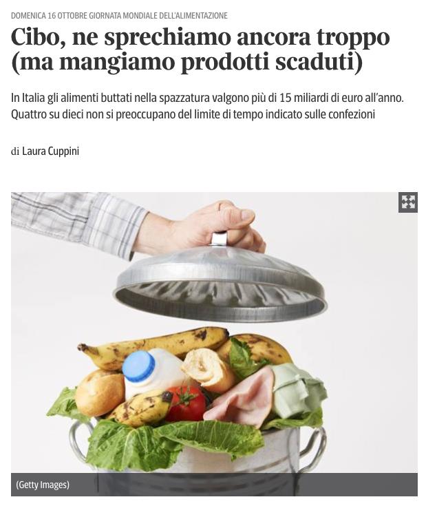Quanto costa agli italiani lo spreco alimentare?