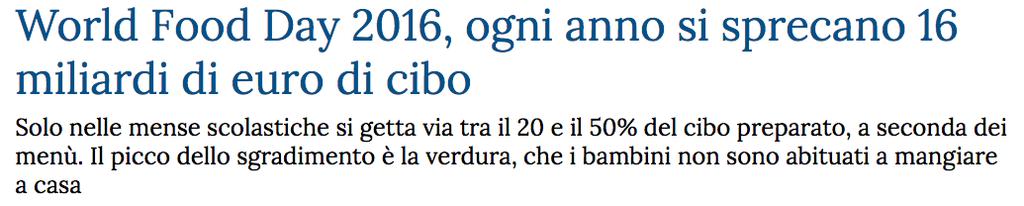 Quanto costa agli italiani lo spreco alimentare?