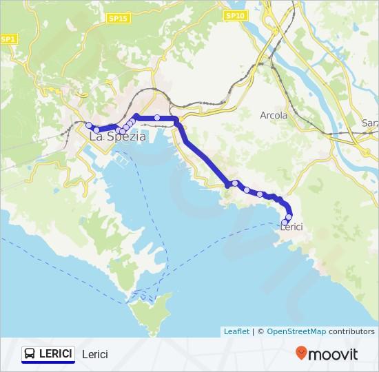 Direzione: La Spezia FS Lerici Comune 13 fermate VISUALIZZA GLI ORARI DELLA LINEA La Spezia FS 4 Via Paleocapa, La Spezia Smeraldo Via Lazzaro Spallanzani, La Spezia Acam Porta Rocca Via Crispi, La