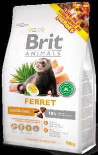 Ferret Proteine 40% / Grassi 22% Alimento completo Super Premium, senza cereali per furetti. 70 % di pollo, uova & salmone, alto contenuto di Yucca & taurina + esametafosfato di sodio.