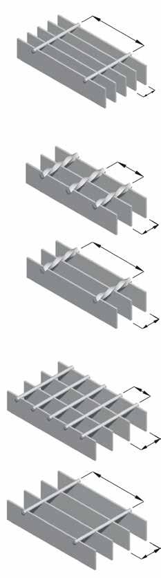 EDILIZIA Tipologia Grata Maglia Barra Barra Peso Dimensioni portante trasversale zincato grezzo kg/m 2 kg/m 2 25x24 25x2 Ø 4 6100x1000 21,4 20,0 25x2 Ø 4 18,7 17,4 30x2 Ø 4 22,1