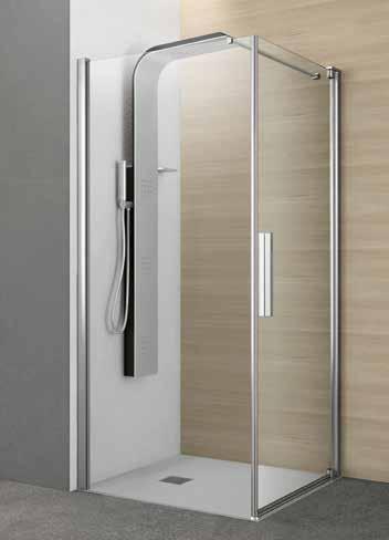 doors - Modello 2 column 90x90 cm angolo - 1 lato pivottante e 1 lato fisso