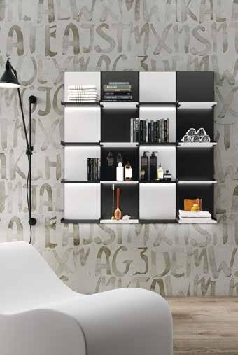 del sistema Suite rende originale e funzionale ogni tipo di bagno. The Suite system bookcase makes any bathroom original and functional.