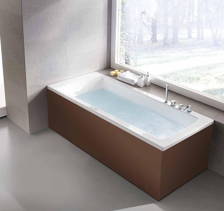 142 143 Eva Vasche Idromassaggio Hydromassage tubs Il design lineare e moderno di Eva si arricchisce di tante funzionalità pensate per offrire il massimo del benessere a corpo e mente.