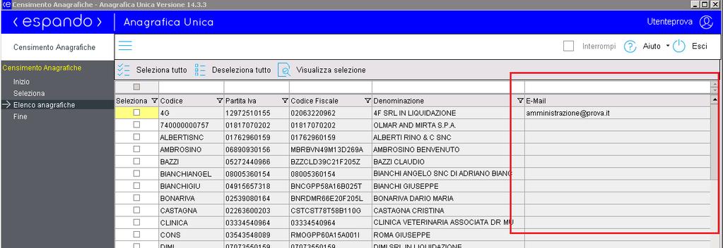 E importante che sia presente la mail dei vai soggetti: se manca va inserita nella seziona Dati per Contabilità e Studio Pag.3/5 Fatturazione Elettronica B2B: passaggi per lo Studio (v.