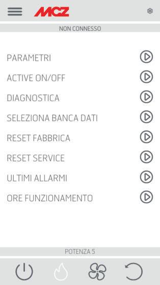 26-MENU TECNICO Le principali funzioni modificabili e/o controllabili all interno del menù tecnico sono: PARAMETRI ACTIVE ON/OFF DIAGNOSTICA