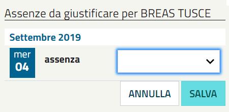 Giustificare le assenze Il numero rosso accanto al bollino dei nomi degli studenti indica il numero di assenze da giustificare. 1.