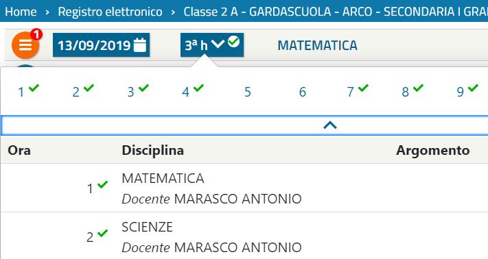 L inserimento dell argomento della lezione si può inserire anche dopo aver firmato il registro.