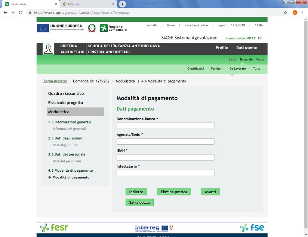 Pag.15 Inserire tutti i dati richiesti ponendo molta attenzione all