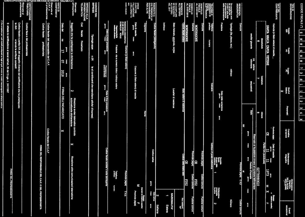 Coqufle (o Stato estero) d pasclta Pprdnda lelgo) Data d nascfa Sesso gorno naso anno tbrwe o relafvacaseda SANTA MJt.