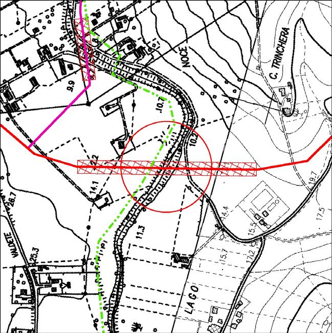 Metodologia realizzativa dell' attraversamento Il corso d'acqua sarà attraversato dalla linea principale mediante posa con metodologia trenchless.