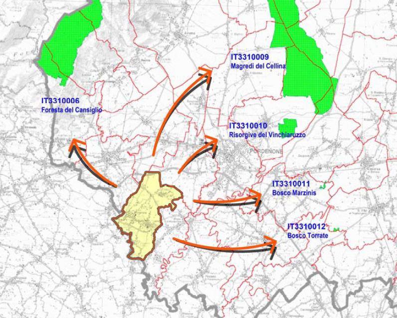 1. Siti Natura 2000 della Regione Friuli Venezia Giulia potenzialmente interessati Figura 1. Si noti l assenza di ZSC/SIC/ZPS inclusi nel territorio comunale.