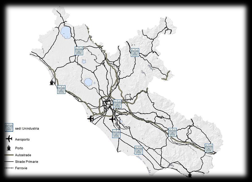 I numeri di mobilità e infrastrutture nel Lazio oggi 2 aeroporti, 7 porti,165 stazioni, 9.