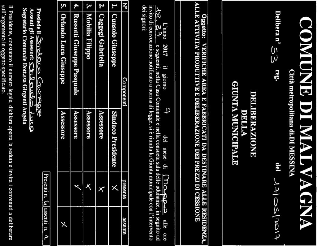 COMUNE DI MALVAGNA Città metropolitana di.di MESSINA Delibera n, reg. del z.j,.