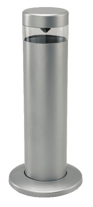 CR trasparente e fascio luminoso radiale 60. Sezione cilindrica, disponibili in due differenti diametri (7,5cm e cm), altezza di 60cm.