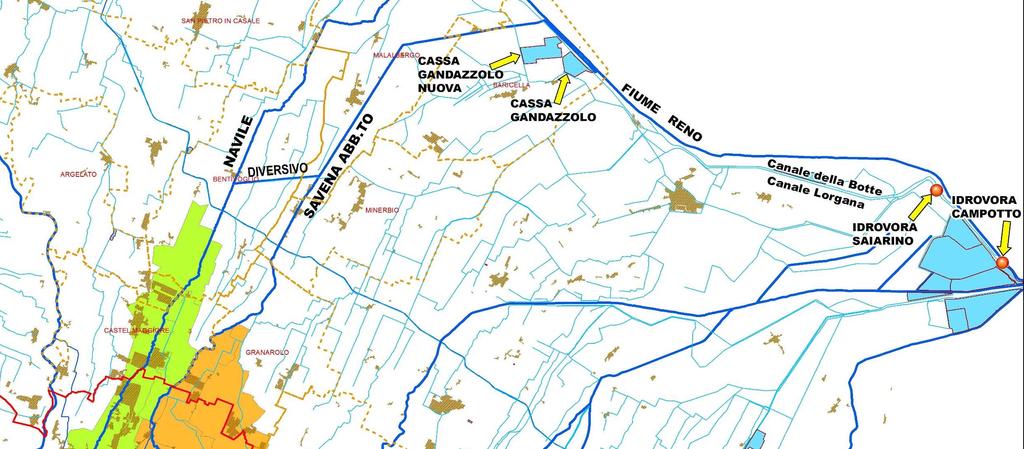 INQUADRAMENTO DEL SISTEMA NAVILE - SAVENA ABBANDONATO Il Consorzio della Bonifica Renana è Ente competente per