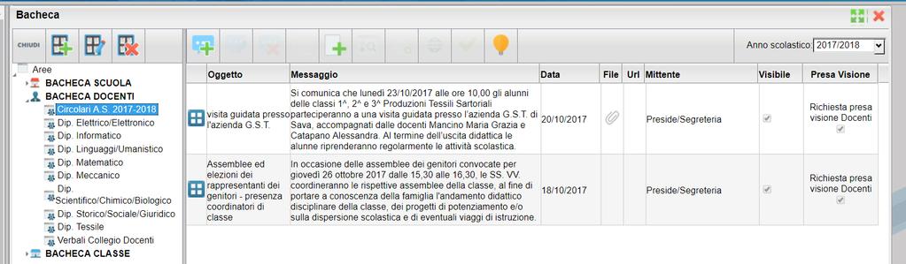 BACHECA DOCENTI Questa bacheca può essere aggiornata e consultata solo dai docenti accreditati, oltre che naturalmente dal Dirigente scolastico.