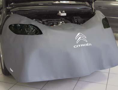 Con logo di CITROËN per contribuire all immagine dell officina. Dimensioni: ca. 125 x 84 cm Peso: ca. 1,3 kg Imballaggio: 1 paio Copertura frontale specifica per CITROËN cod.