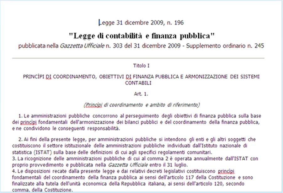 La Nota integrativa al Rendiconto nella nuova legge di contabilità e finanza pubblica L art. 35 comma 2 della legge n.